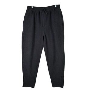 Mens Lee Sport Black Fleece Sweatpants Drawstring Elastic Waist Polyester Size L